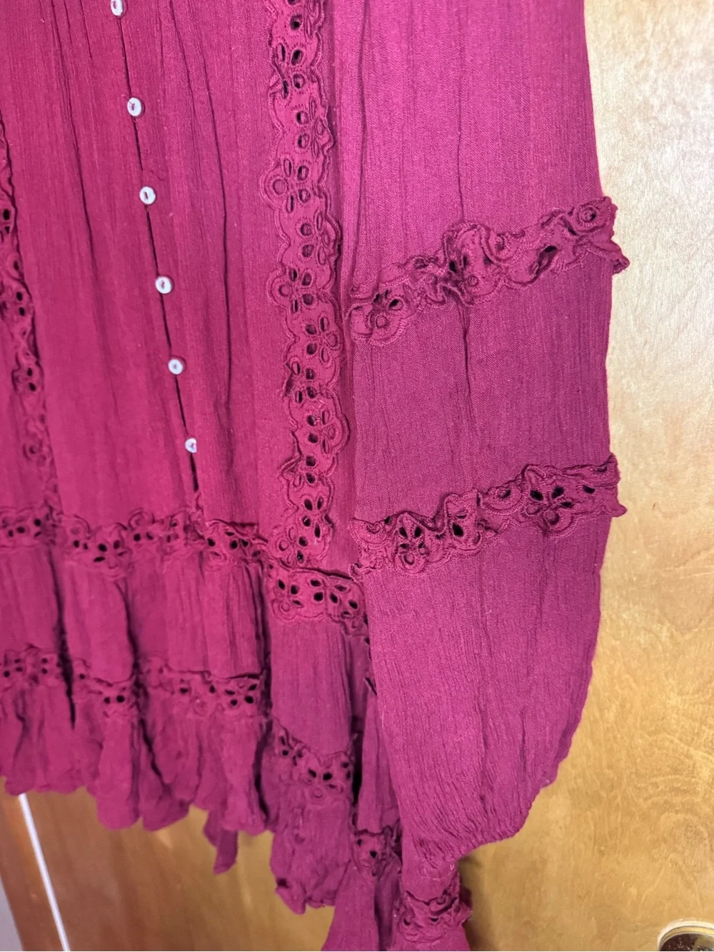 Free People Snow Angel Ruffled Dress